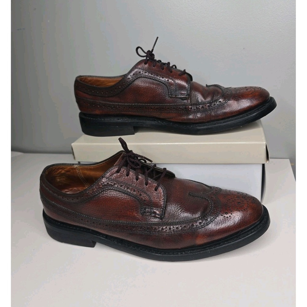 Vtg Brown Dexter Heavy Punched WingTip Oxford Dress Shoes Brogues Mens Sz 10.5 D